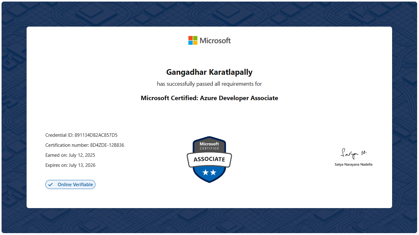 Azure Developer Associate