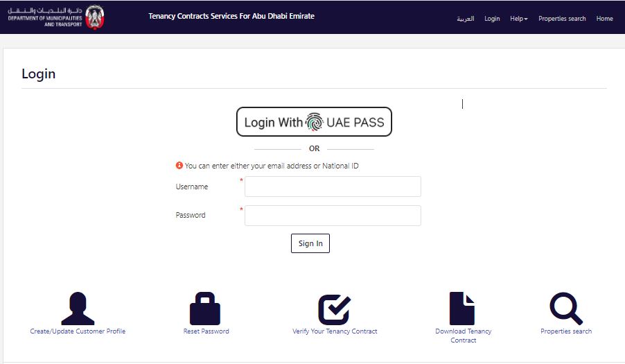 Tenancy Contracts Services For Abu Dhabi Emirate